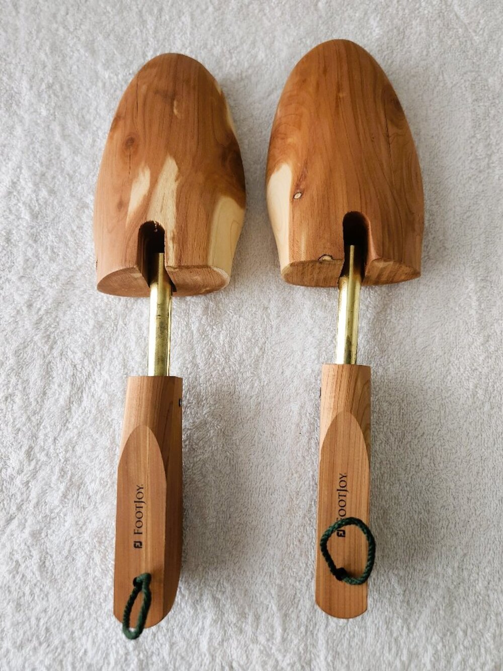 FootJoy Cedar Wood Shoe Trees Pair Adjustable Brass Golf Dress Shoes Made USA